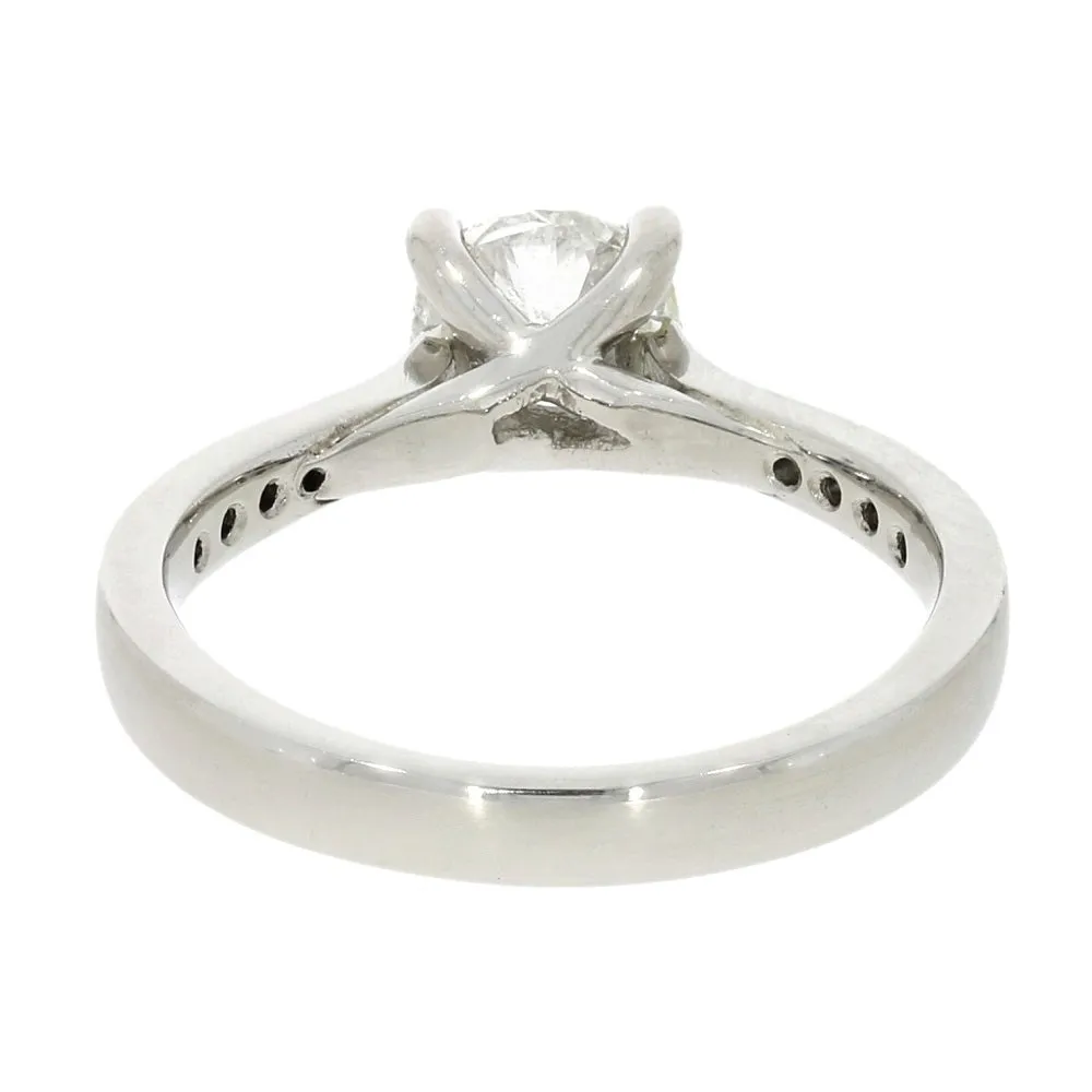 Palladium 0.90cts Solitaire Ring Brilliant Cut Diamond