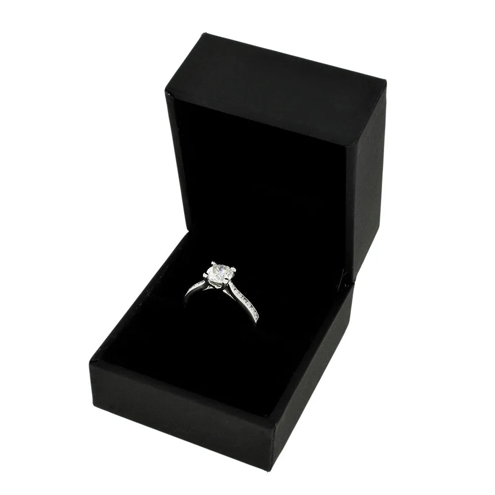 Palladium 0.90cts Solitaire Ring Brilliant Cut Diamond