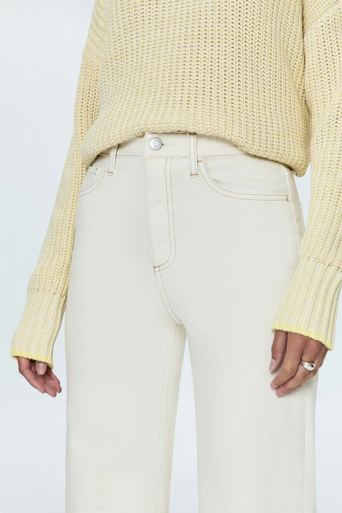 Pistola Lana High Rise Wide Leg: Ecru