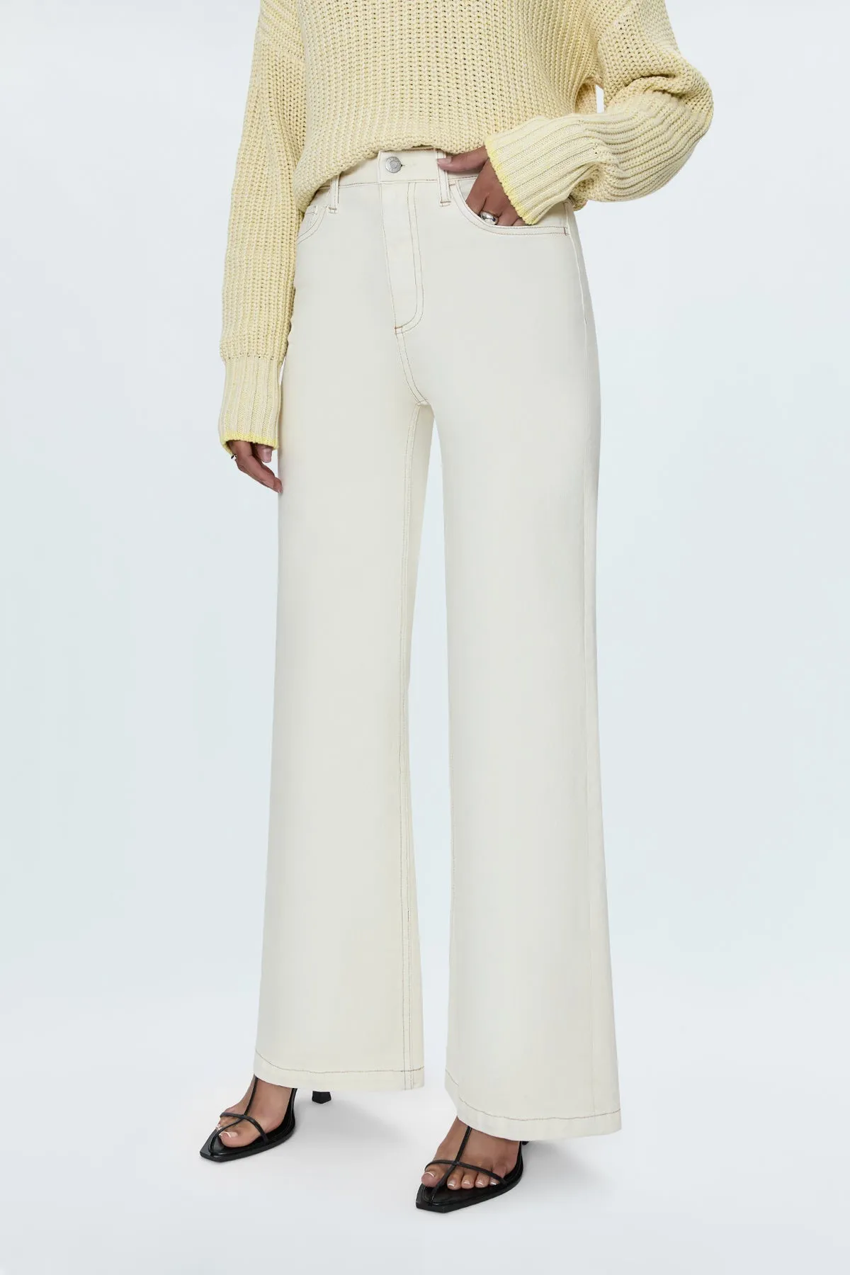 Pistola Lana High Rise Wide Leg: Ecru