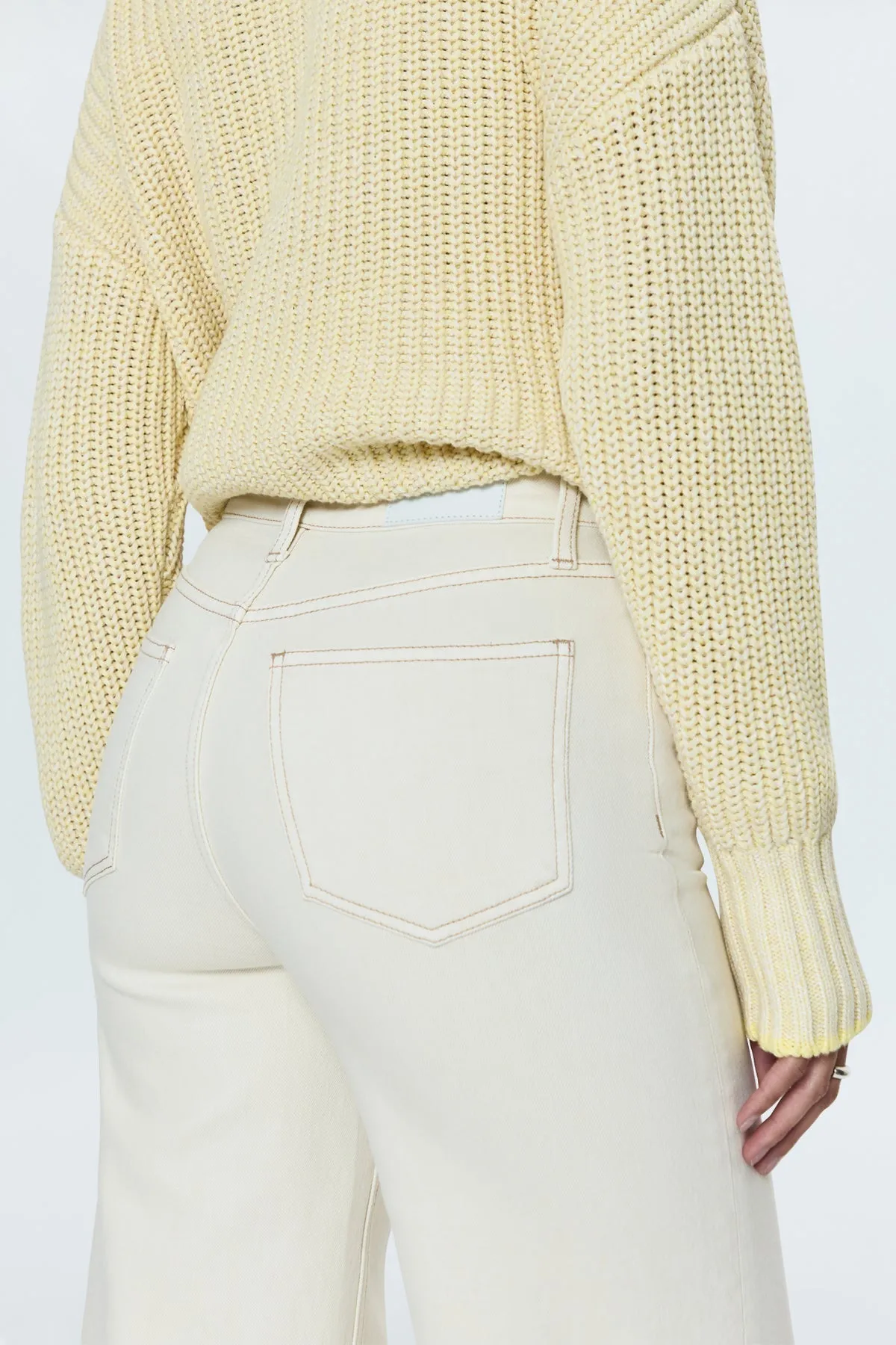 Pistola Lana High Rise Wide Leg: Ecru