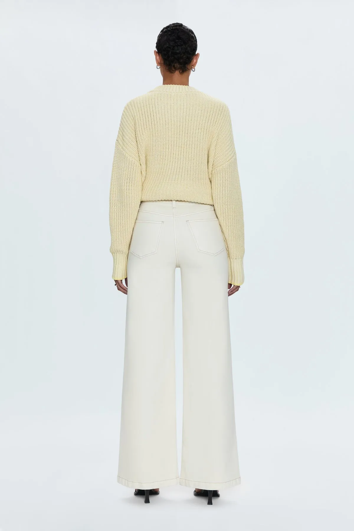 Pistola Lana High Rise Wide Leg: Ecru