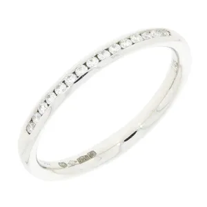 Platinum 0.14ct Brilliant Cut Diamond Channel Set Wedding Ring