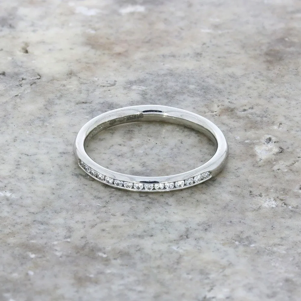 Platinum 0.14ct Brilliant Cut Diamond Channel Set Wedding Ring