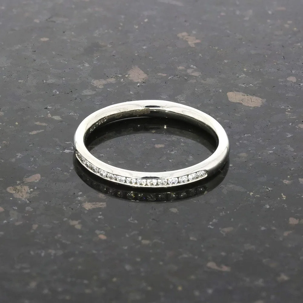 Platinum 0.14ct Brilliant Cut Diamond Channel Set Wedding Ring