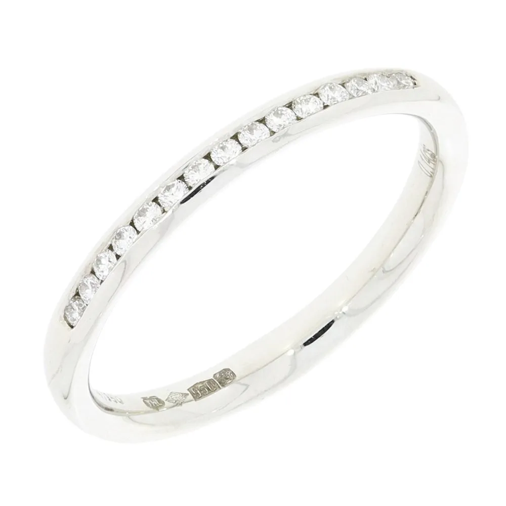 Platinum 0.14ct Brilliant Cut Diamond Channel Set Wedding Ring