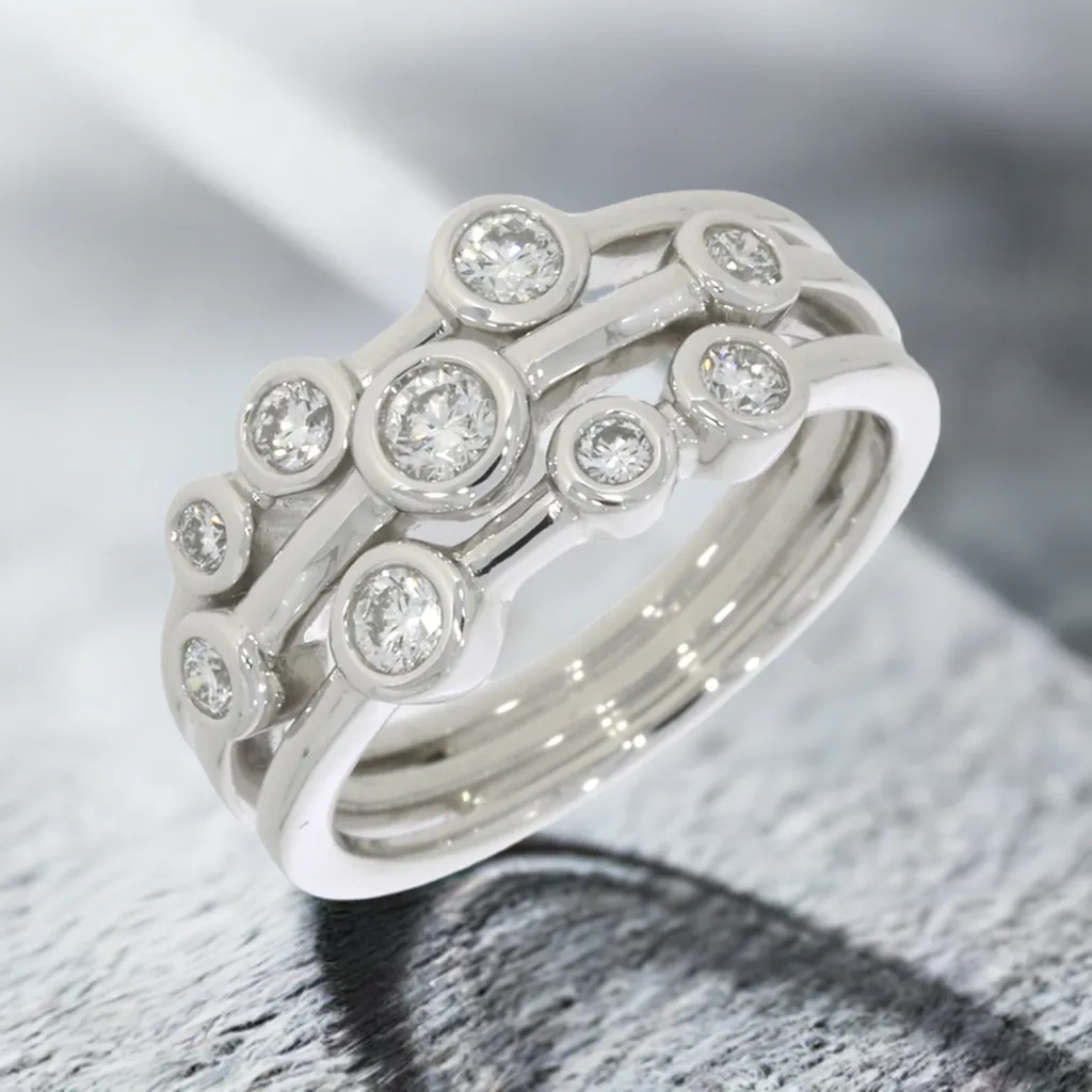 Platinum 0.52cts Diamond Raindance Inspired Design Ring