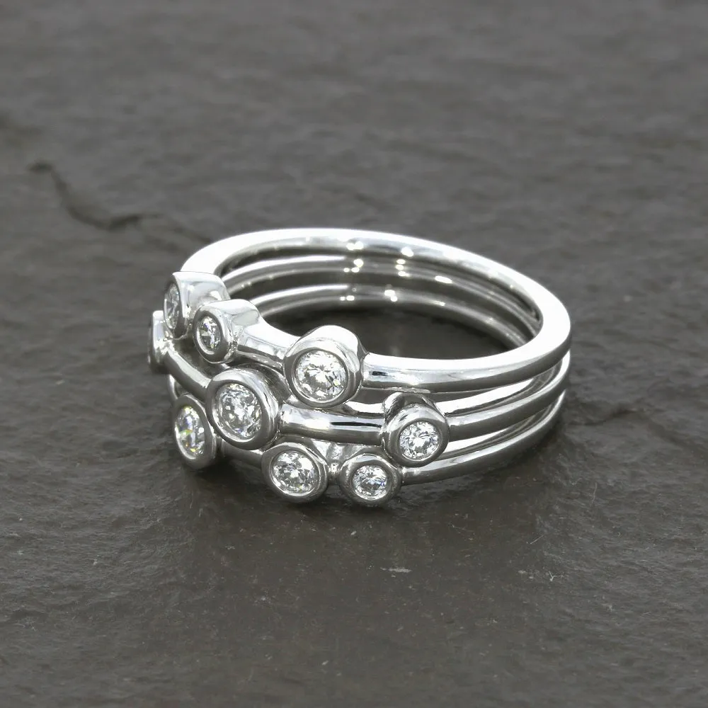 Platinum 0.52cts Diamond Raindance Inspired Design Ring