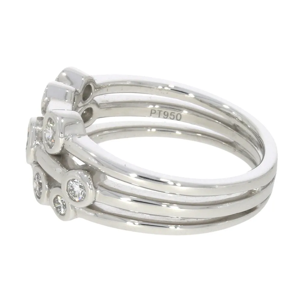 Platinum 0.52cts Diamond Raindance Inspired Design Ring