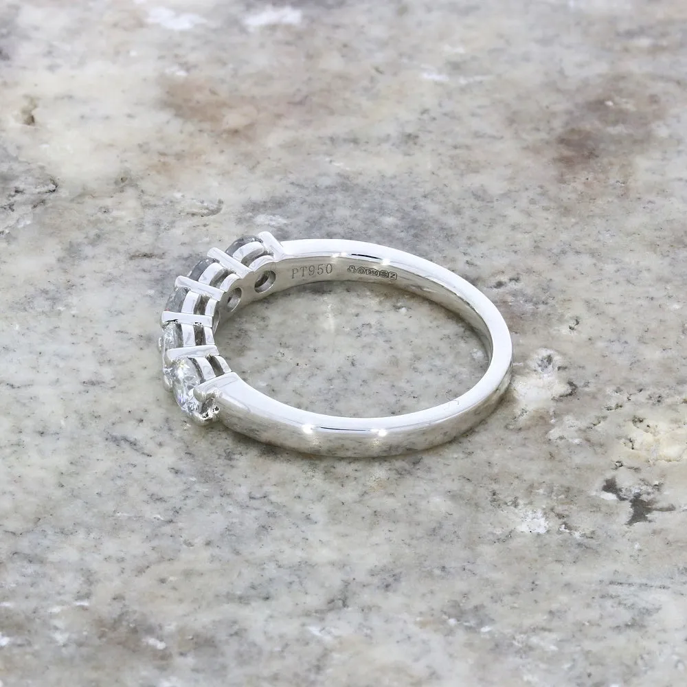 Platinum 1.00cts Lab Grown Diamond Brilliant Cut Half Eternity Ring
