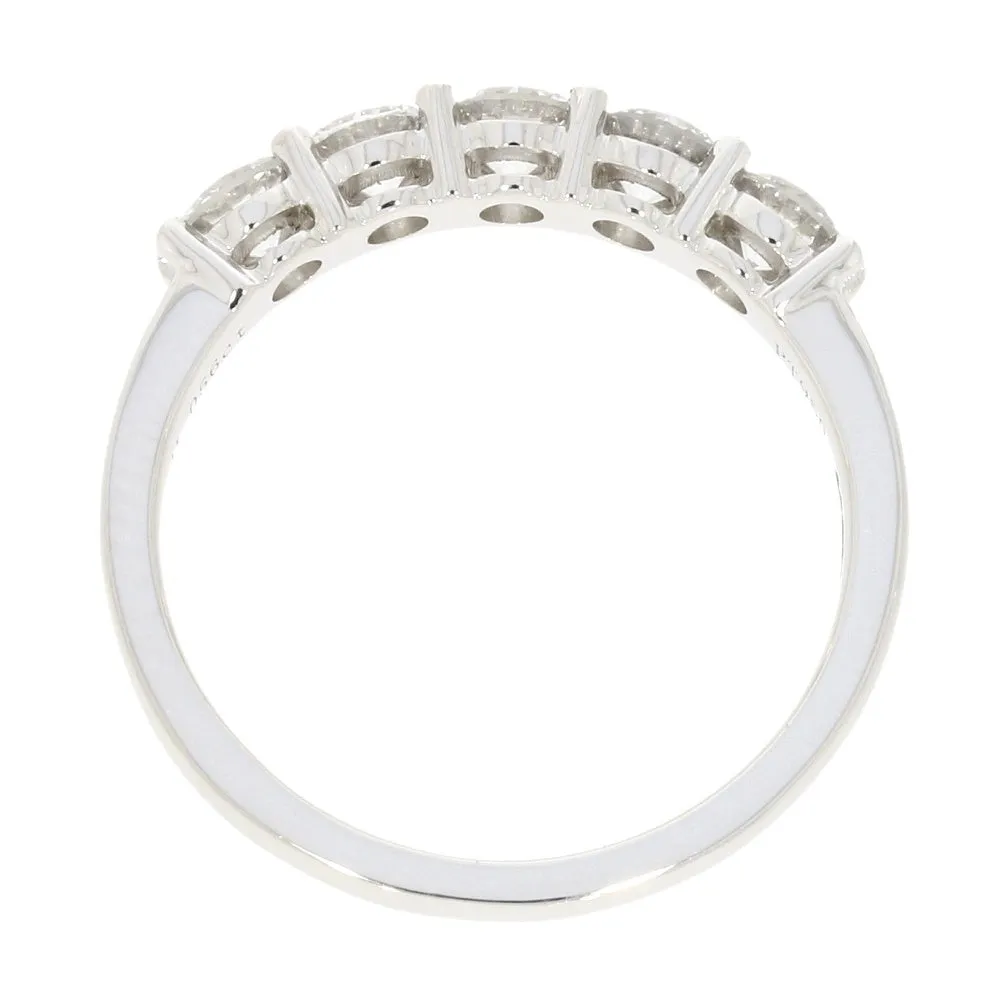 Platinum 1.00cts Lab Grown Diamond Brilliant Cut Half Eternity Ring