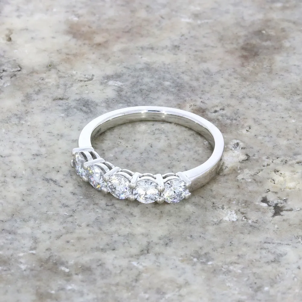 Platinum 1.00cts Lab Grown Diamond Brilliant Cut Half Eternity Ring
