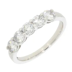Platinum 1.00cts Lab Grown Diamond Brilliant Cut Half Eternity Ring