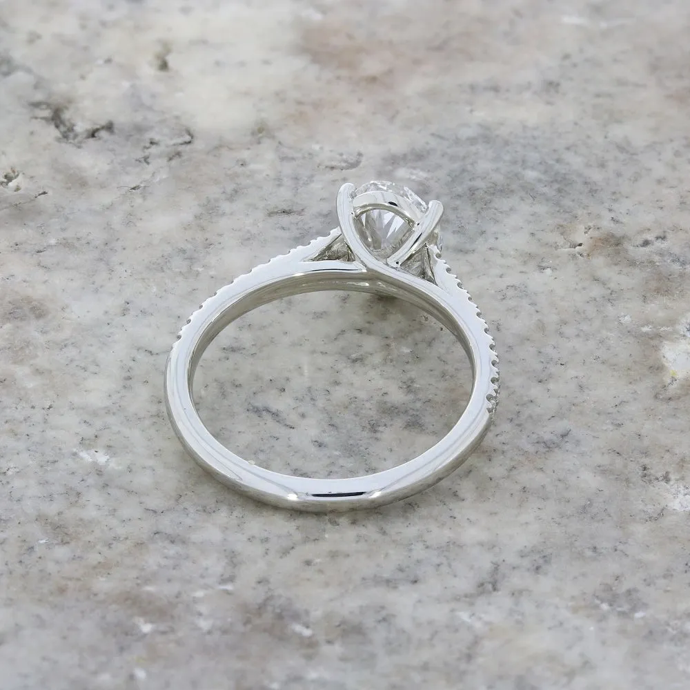 Platinum 1.55cts Lab Grown Diamond Oval Cut Solitaire Ring