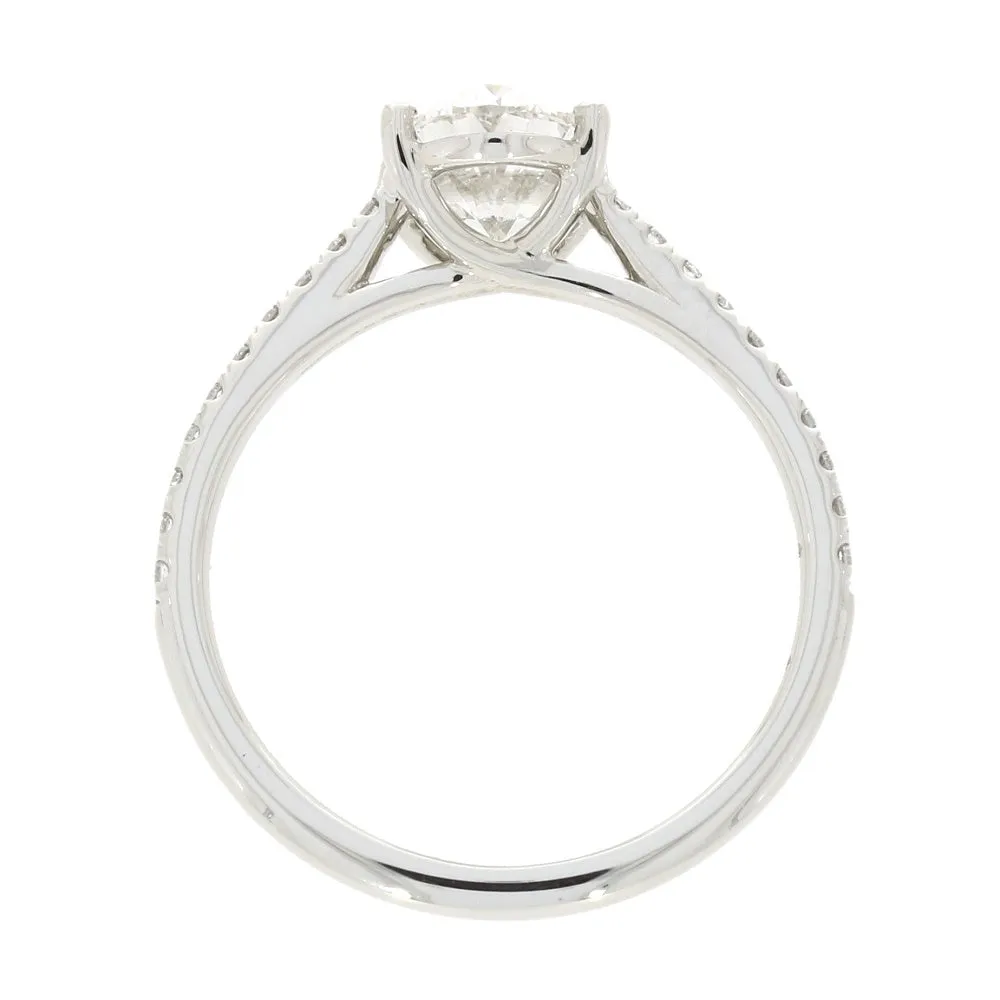 Platinum 1.55cts Lab Grown Diamond Oval Cut Solitaire Ring