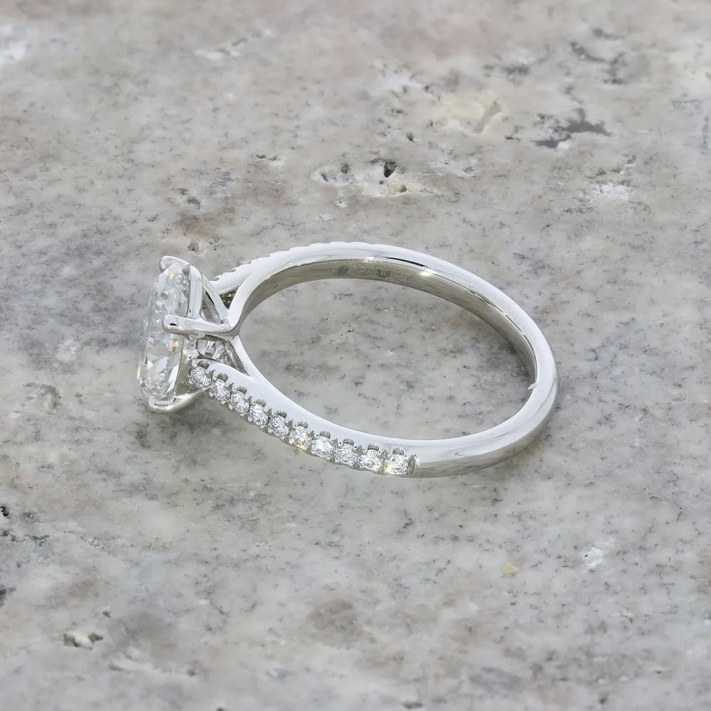 Platinum 1.55cts Lab Grown Diamond Oval Cut Solitaire Ring
