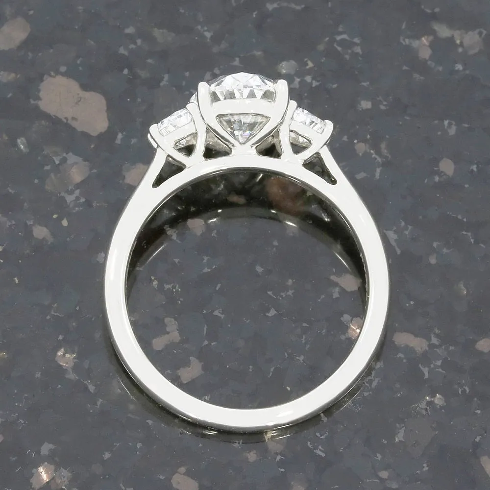 Platinum 2.09cts Lab Grown Diamond Oval Cut Dress Ring