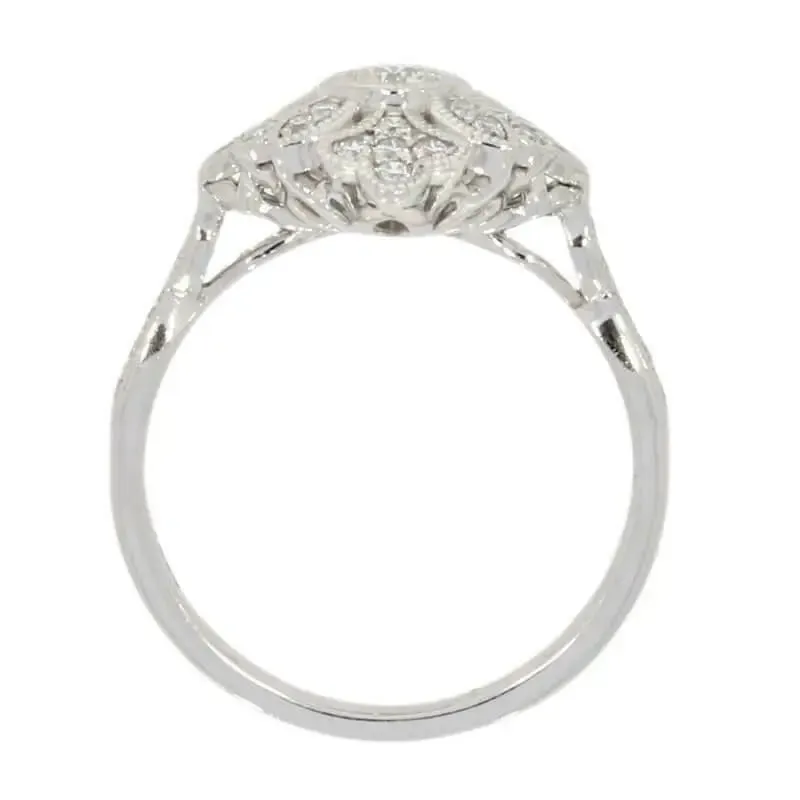 Platinum Art Deco Style Diamond Dress Ring 0.55ct