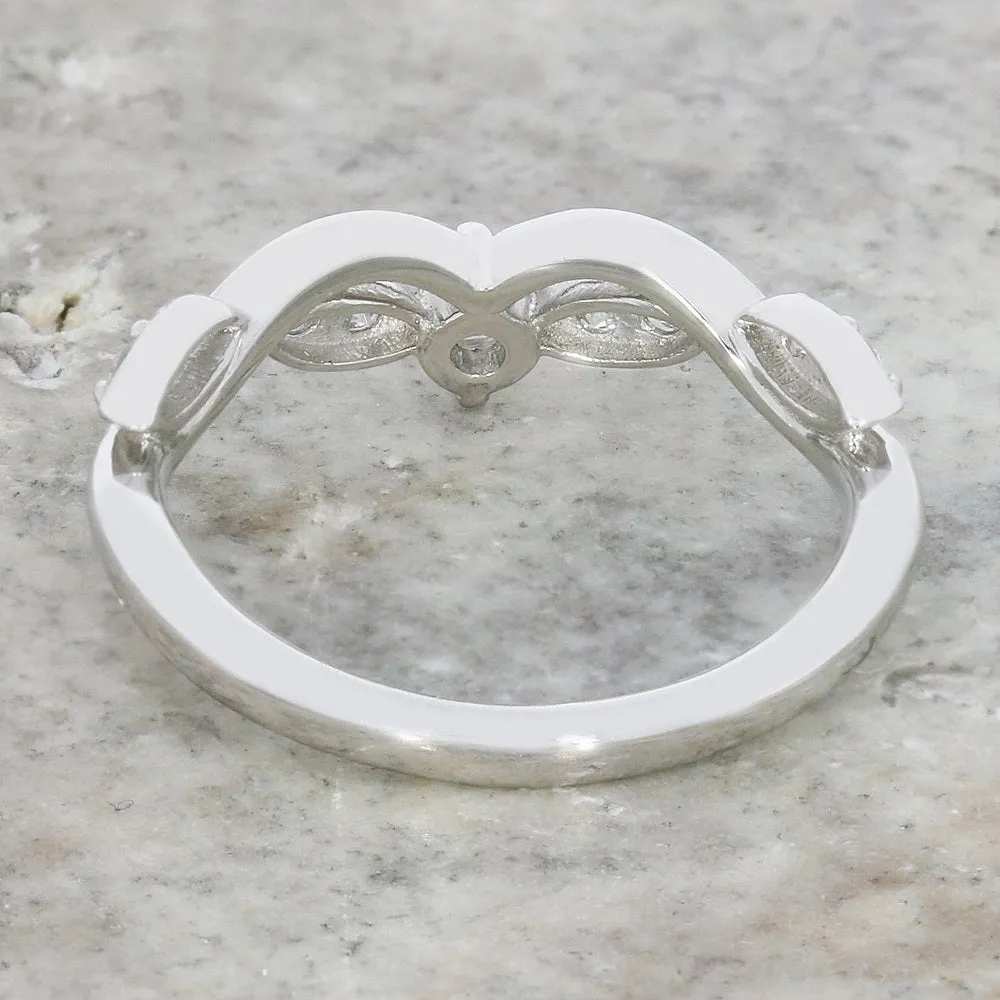 Platinum Diamond Set Wishbone Ring 0.33cts