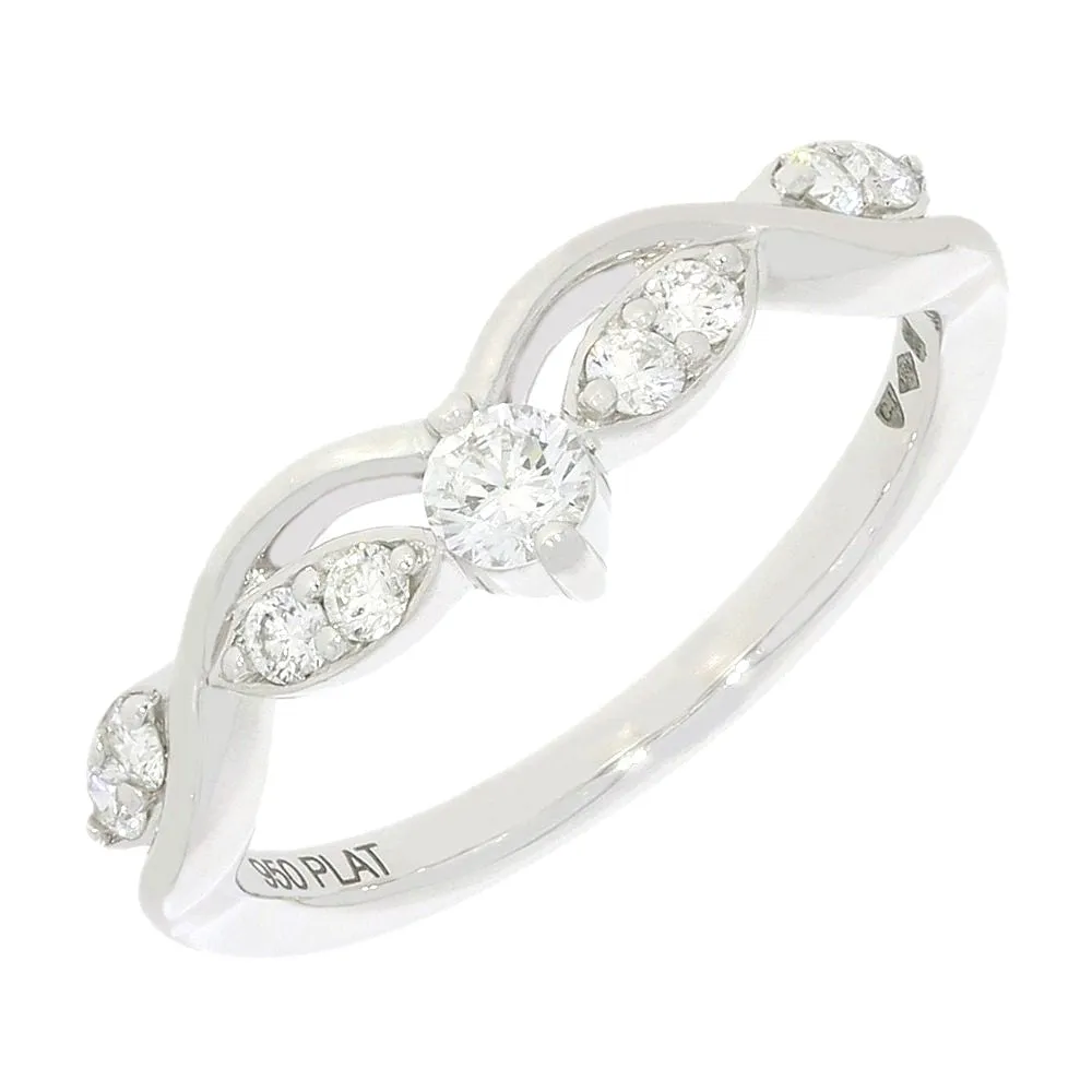 Platinum Diamond Set Wishbone Ring 0.33cts