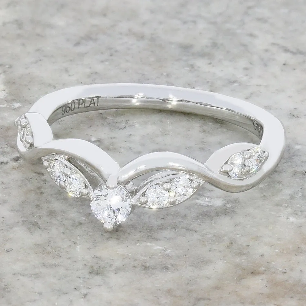 Platinum Diamond Set Wishbone Ring 0.33cts