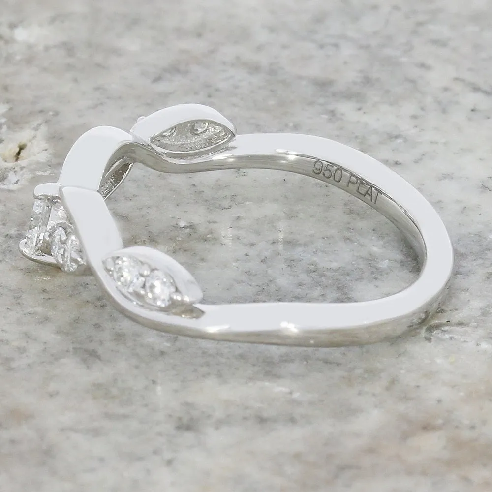 Platinum Diamond Set Wishbone Ring 0.33cts