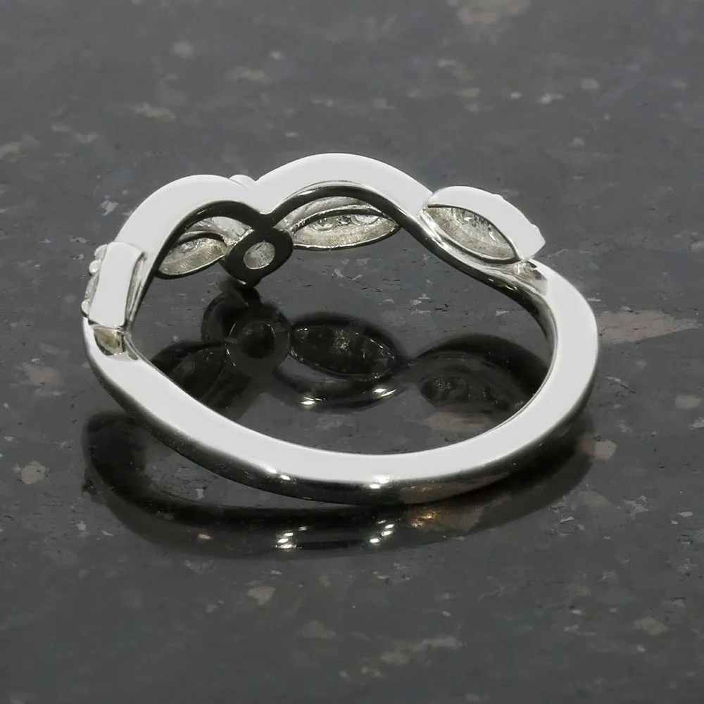 Platinum Diamond Set Wishbone Ring 0.33cts