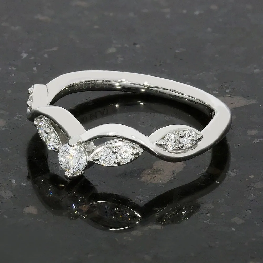 Platinum Diamond Set Wishbone Ring 0.33cts