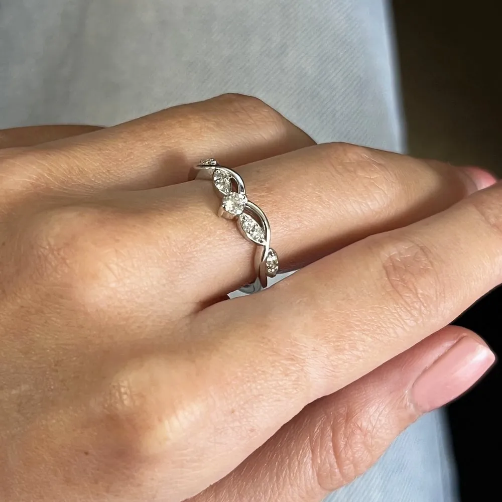 Platinum Diamond Set Wishbone Ring 0.33cts