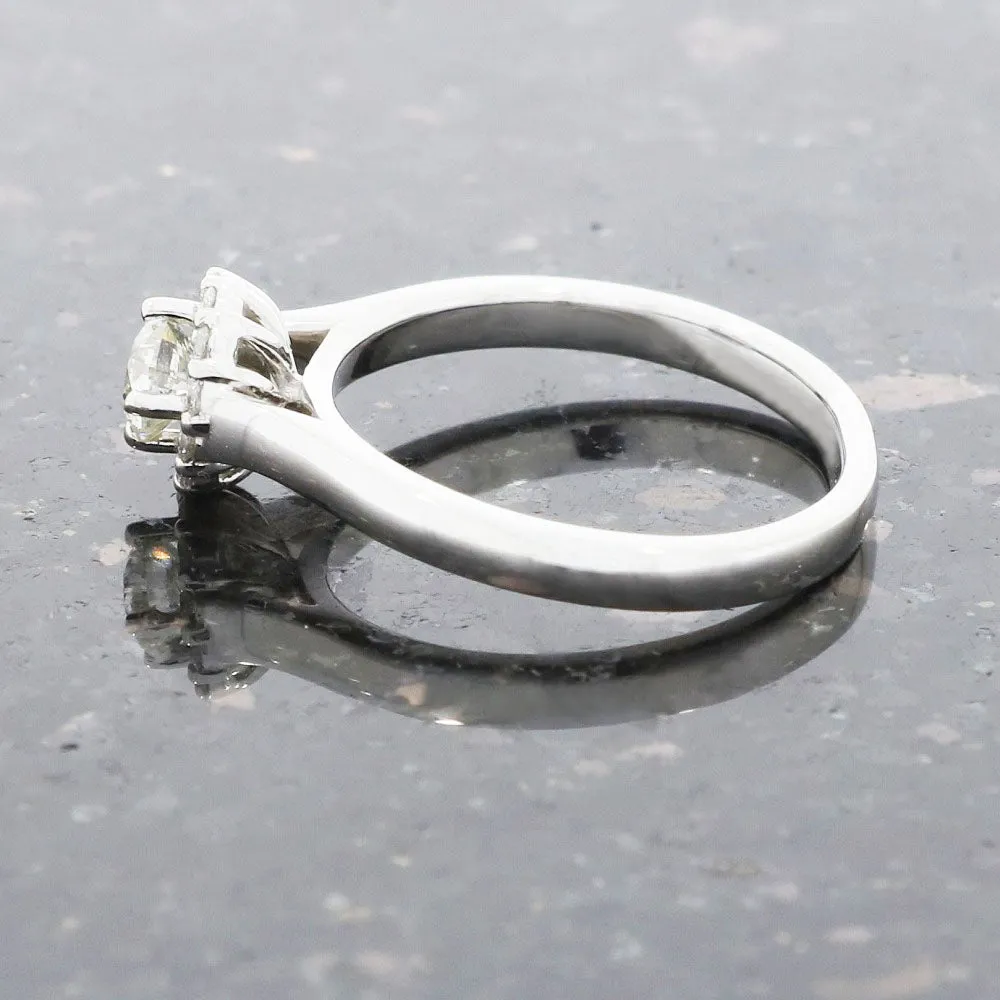 Platinum Round Brilliant Cut Diamond Halo Cluster Ring