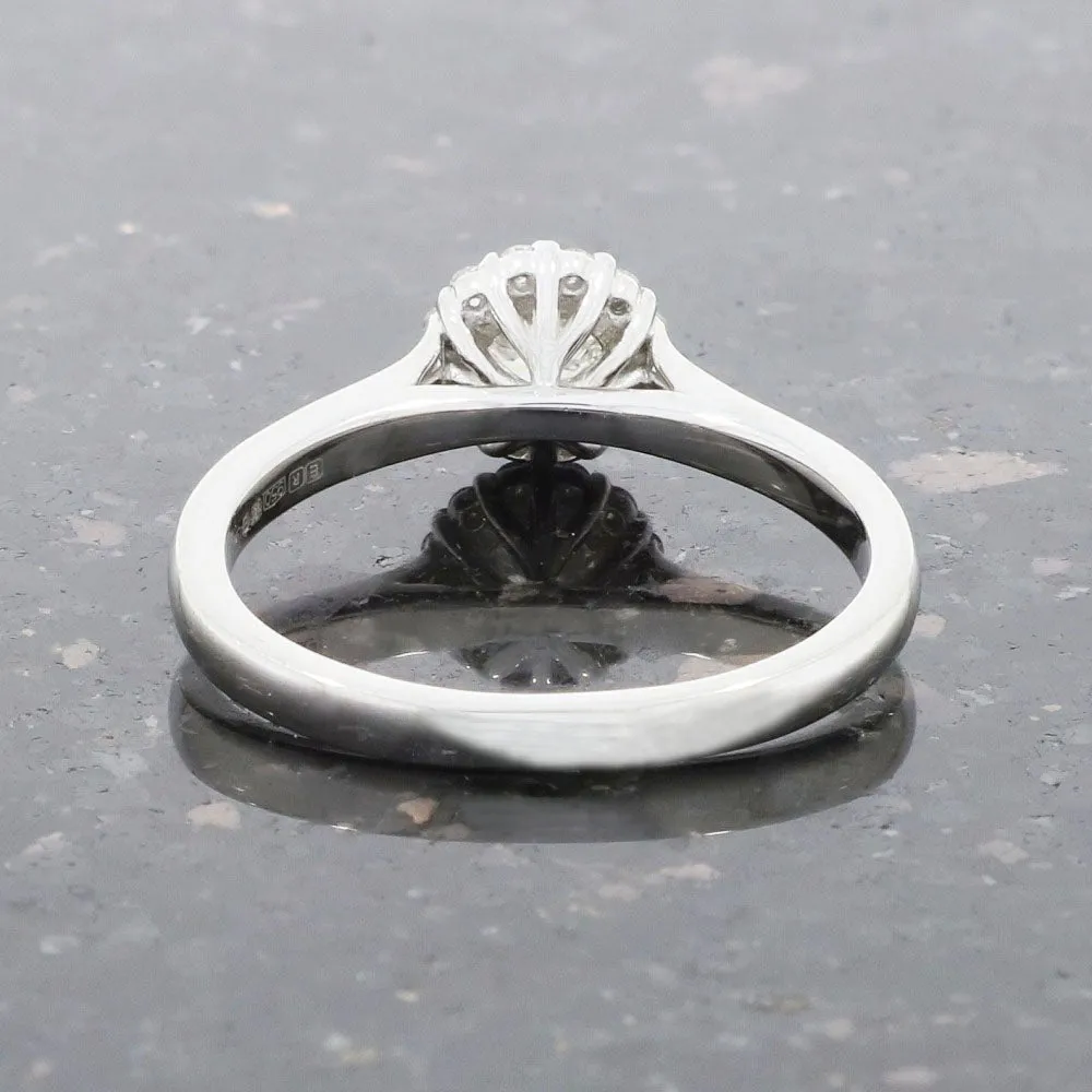 Platinum Round Brilliant Cut Diamond Halo Cluster Ring