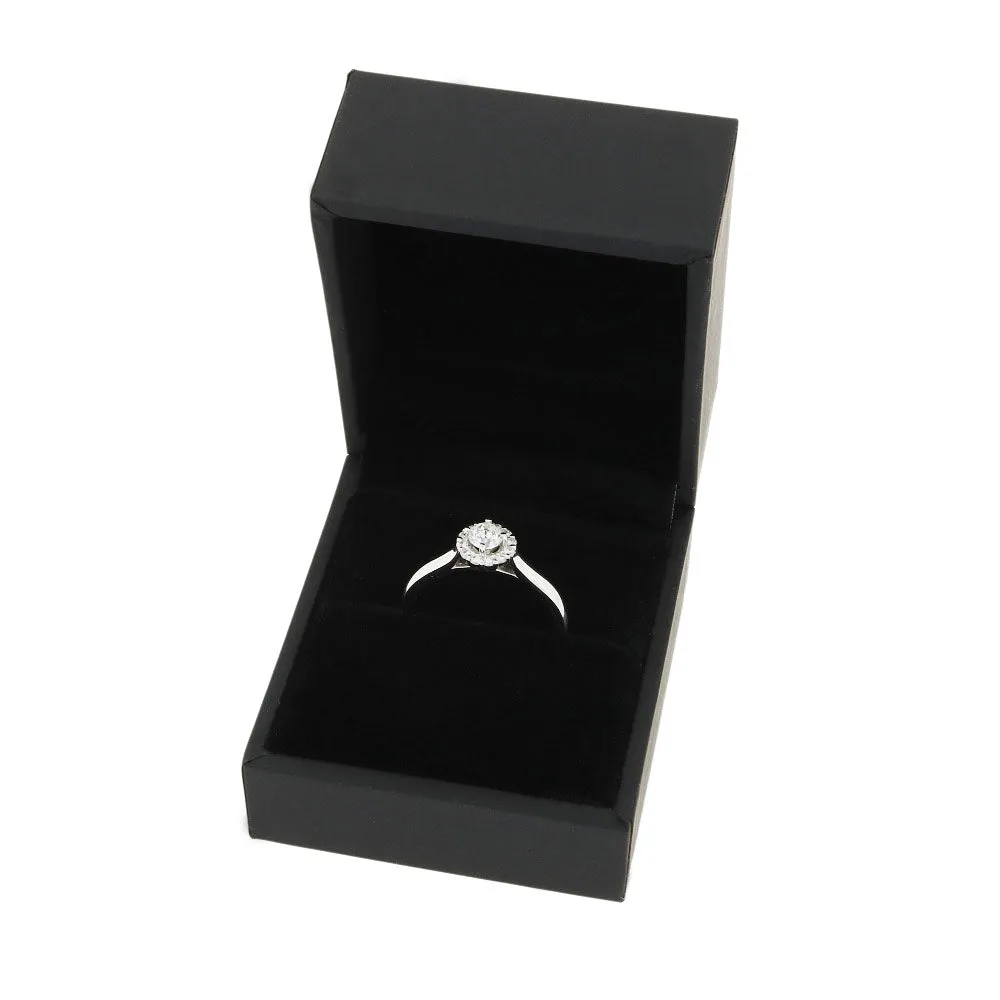 Platinum Round Brilliant Cut Diamond Halo Cluster Ring