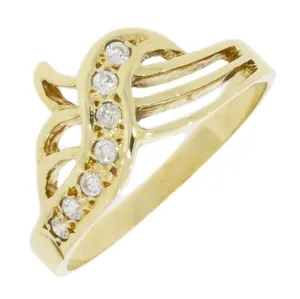 Pre Owned 14ct Yellow Gold Cubic Zirconia Dress Ring