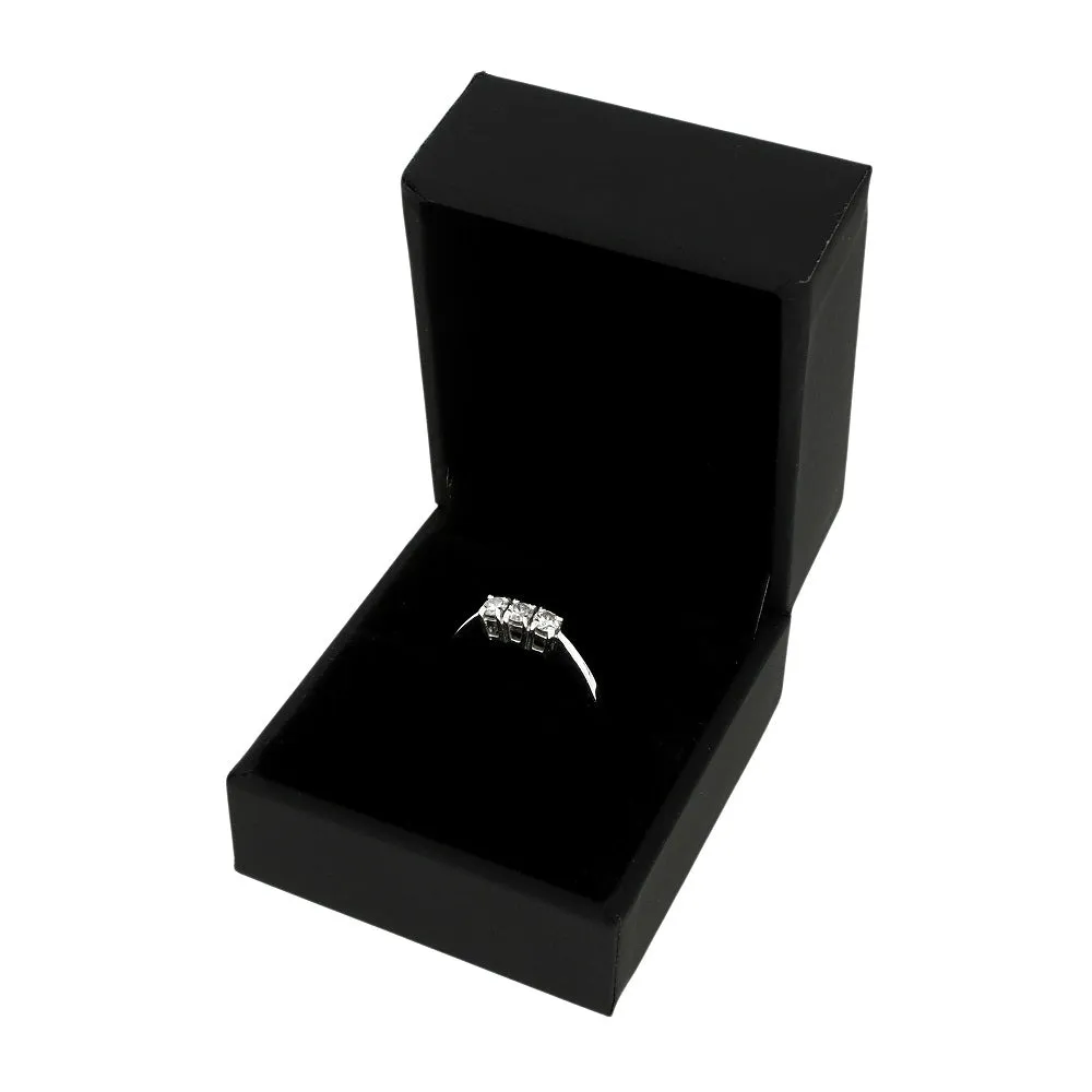 Pre Owned 18ct White Gold 0.25cts Diamond Trilogy Ring