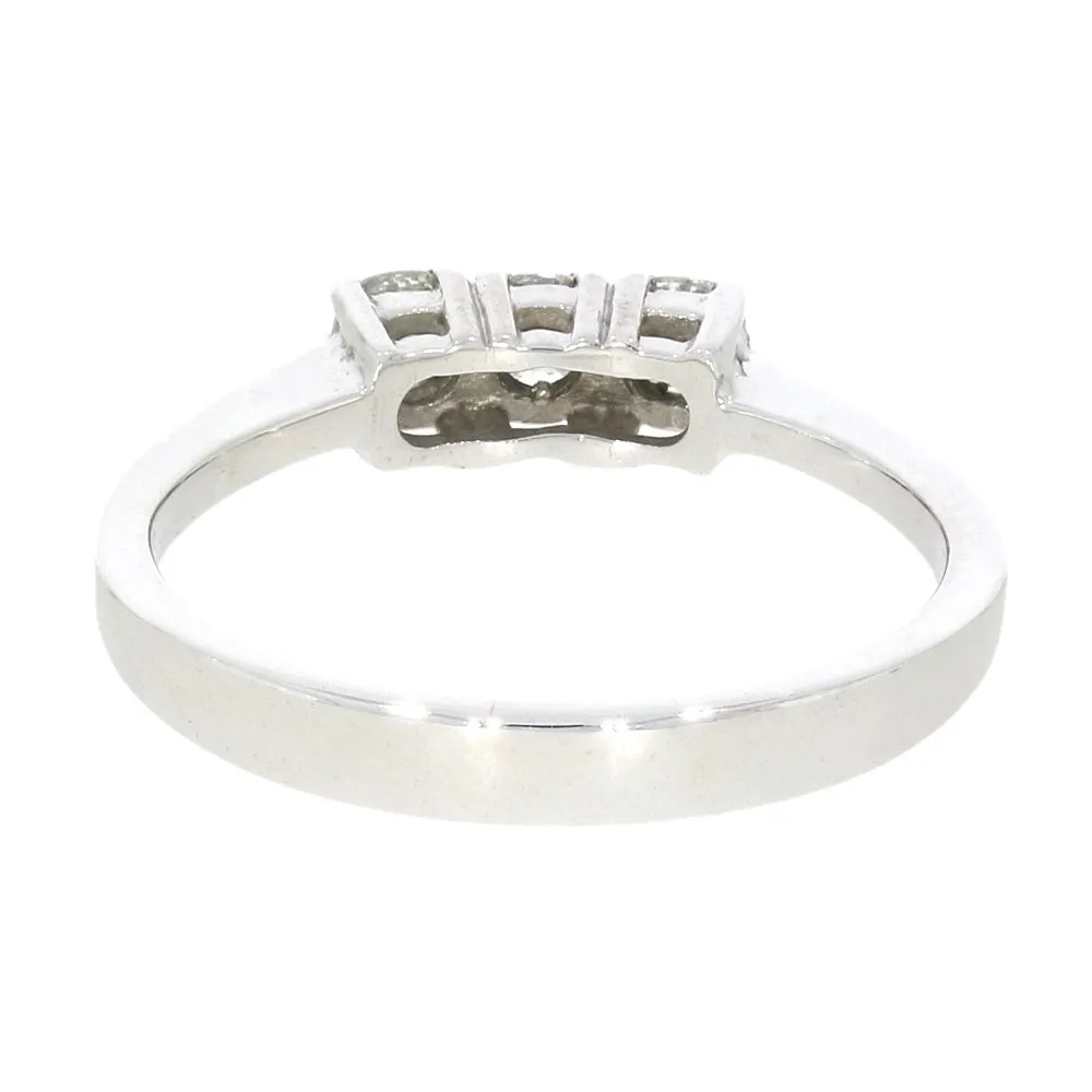 Pre Owned 18ct White Gold 0.25cts Diamond Trilogy Ring