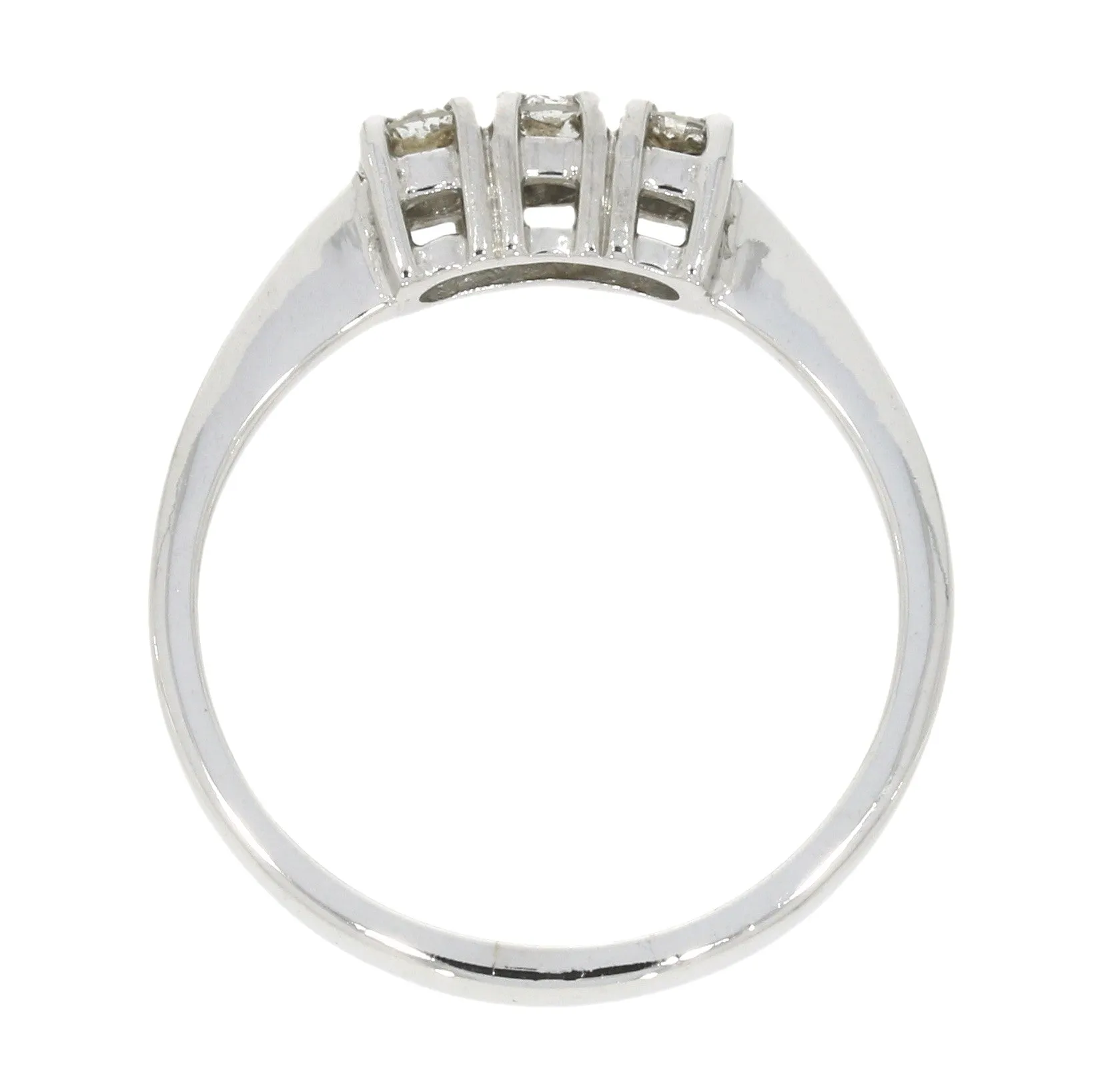 Pre Owned 18ct White Gold 0.25cts Diamond Trilogy Ring