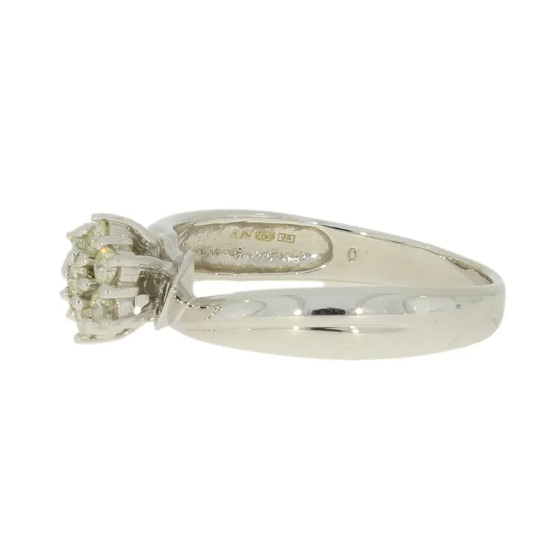 Pre Owned 18ct White Gold 0.35cts Diamond Cluster Ring