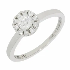 Pre Owned 18ct White Gold 0.40cts Diamond Halo Ring