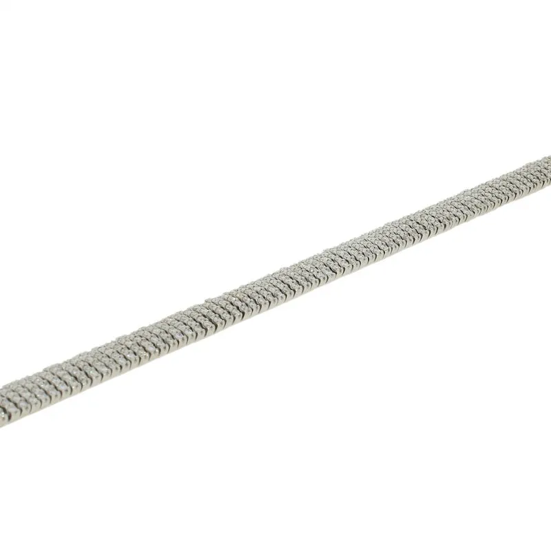 Pre Owned 18ct White Gold 3.97cts Brilliant Cut Diamond Bracelet