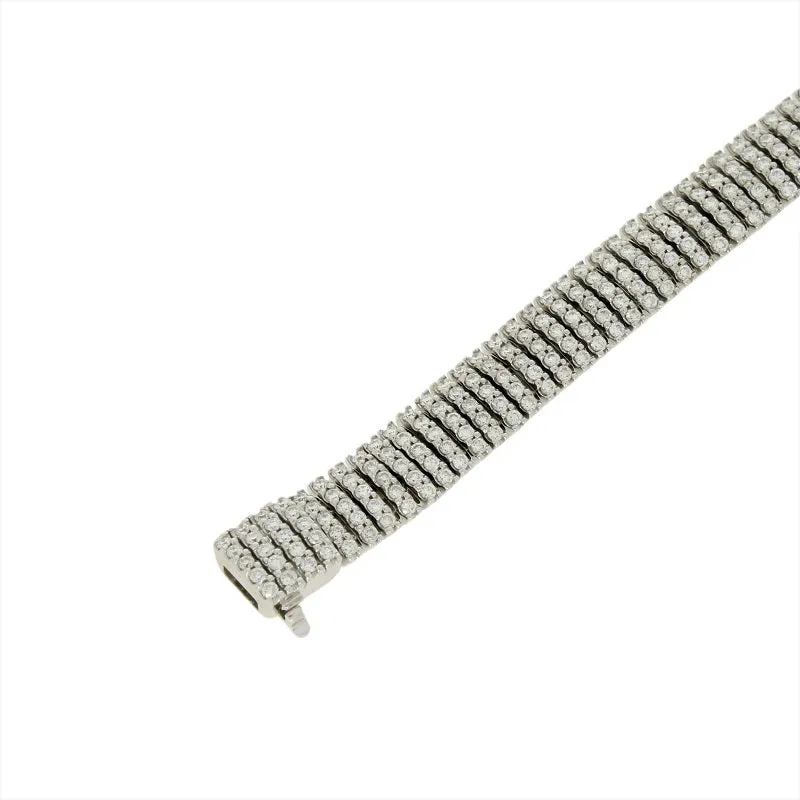 Pre Owned 18ct White Gold 3.97cts Brilliant Cut Diamond Bracelet