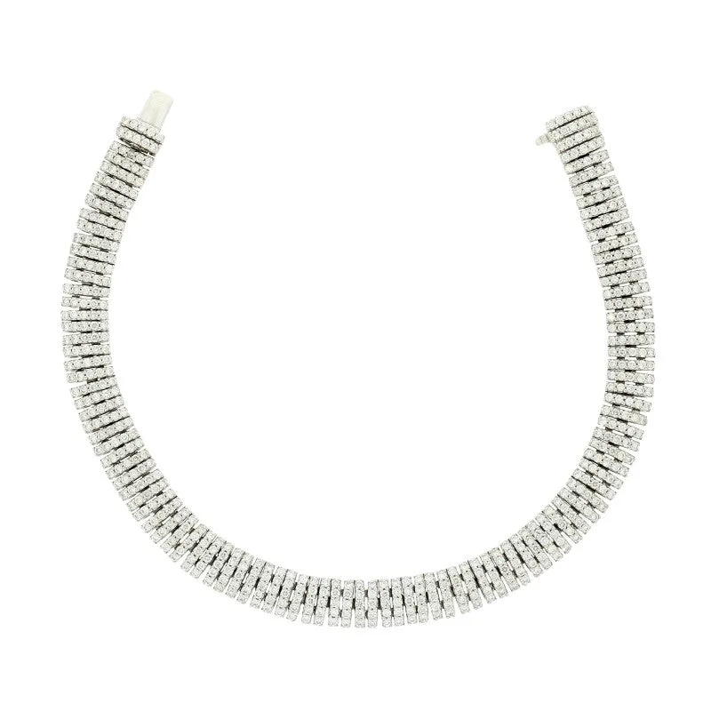 Pre Owned 18ct White Gold 3.97cts Brilliant Cut Diamond Bracelet
