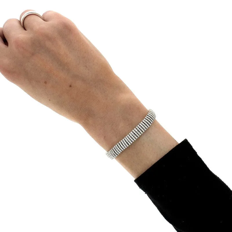Pre Owned 18ct White Gold 3.97cts Brilliant Cut Diamond Bracelet