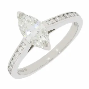 Pre Owned 18ct White Gold Marquise Cut 0.70cts Diamond Ring