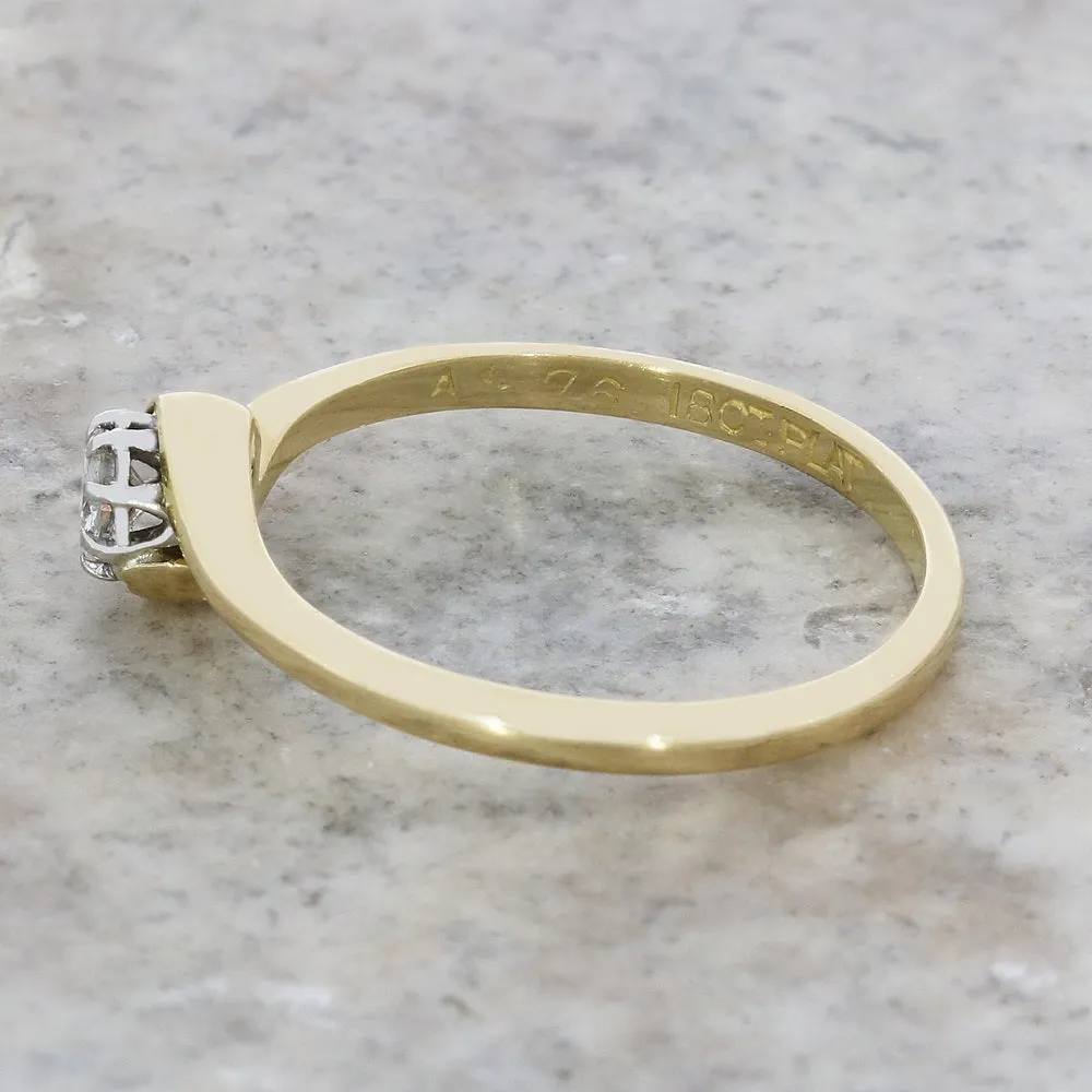 Pre Owned 18ct Yellow Gold 0.15cts Diamond Solitaire Ring