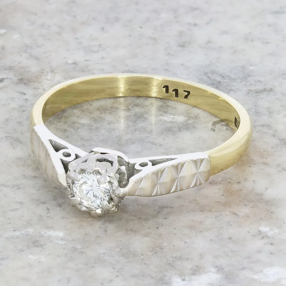Pre Owned 18ct Yellow Gold 0.15cts Diamond Solitaire Ring