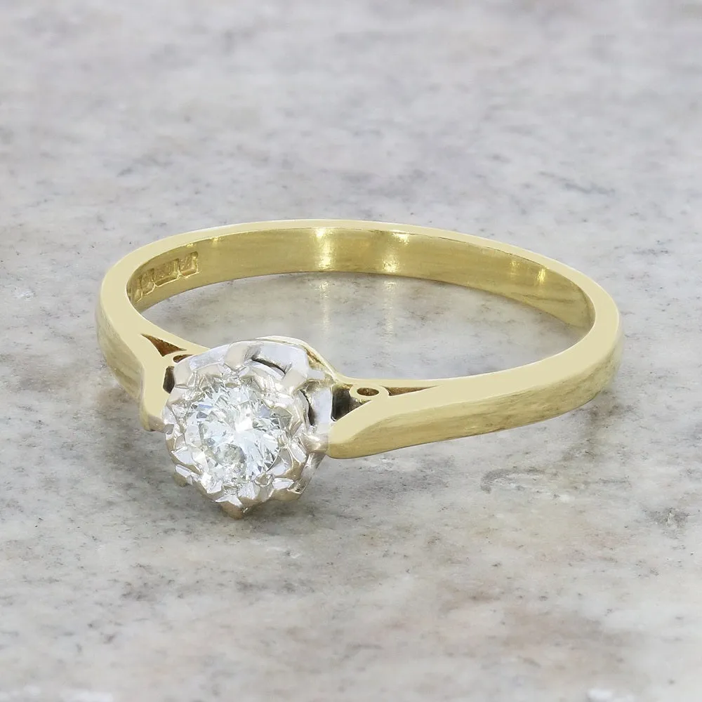 Pre Owned 18ct Yellow Gold 0.15cts Diamond Solitaire Ring