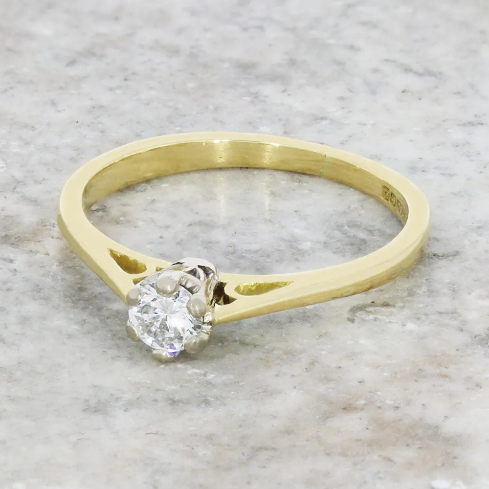 Pre Owned 18ct Yellow Gold 0.16cts Diamond Solitaire Ring