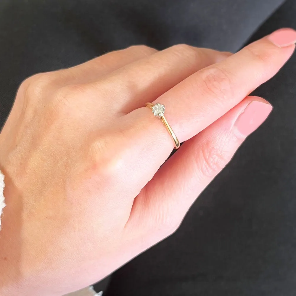 Pre Owned 18ct Yellow Gold 0.16cts Diamond Solitaire Ring