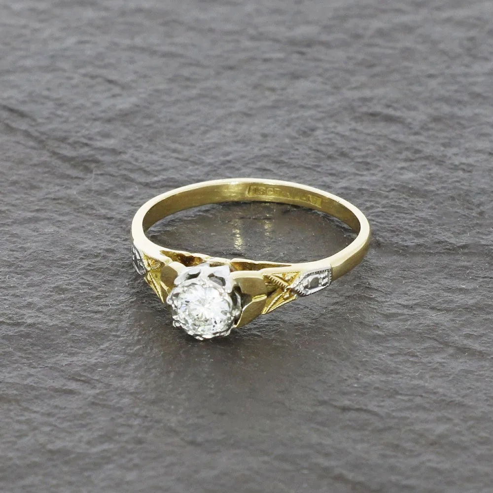 Pre Owned 18ct Yellow Gold 0.25cts Diamond Solitaire Ring