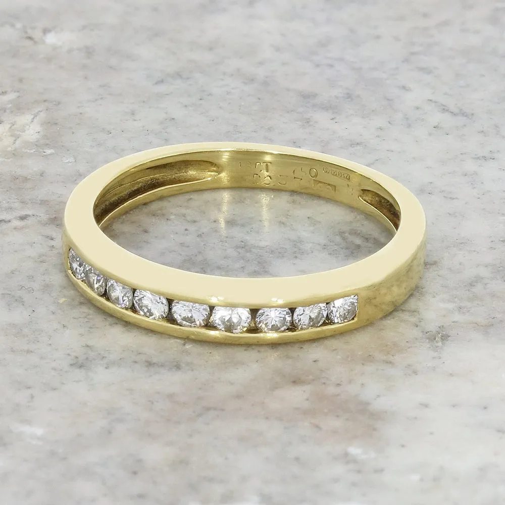 Pre Owned 18ct Yellow Gold 0.33cts Diamond Half Eternity Ring